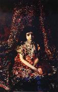 Mikhail Vrubel The Girl in front of Rug France oil painting artist